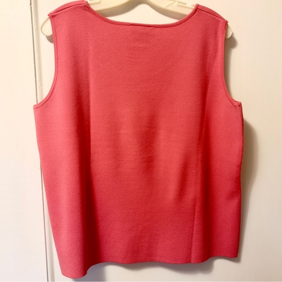 Talbots Shell Sweater Coral Pink Sleeveless Knit Blend Scoop Neck Plus size 1X - Picture 8 of 14